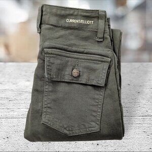 Current/Elliott The Combat Skinny Jean Size 24 Army Green